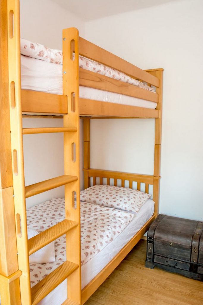 A bunkbed at Summer House Kot, an appartment in Bovec.